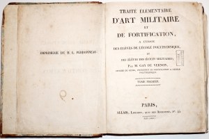Gay de Vernon, [Szkoła Wojskowa Applikacyina] TRAITE ELEMENTAIRE D'ART MILITAIRE, t.1-2, 1805 [tablice ryciny] [rzadkie]