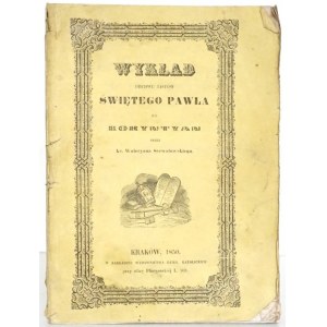 Serwatowski W., WYKŁAD OBUDWU LISTÓW ŚWIĘTEGO PAWŁA APOSTOŁA DO KORYNTIAN, 1851