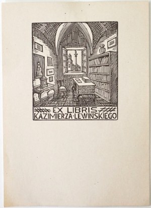 Kazimierz Lewinsky's exlibris, designed by Kazimierz Wiszniewski.