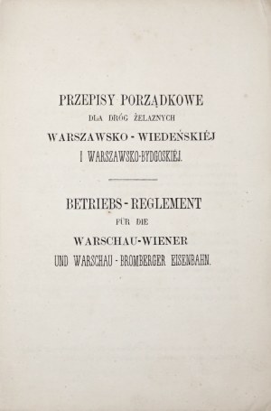 WARSCHAU-Wiener Eisenstraßenordnung, 1865