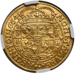 Jan II Kazimierz, DWUDUKAT Kraków 1664 AT