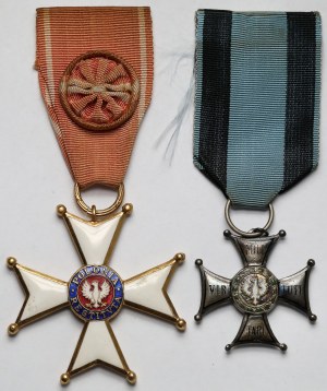 PRL, Order Virtuti Militari kl.V i Order Odrodzenia Polski kl.IV - zestaw (2szt)
