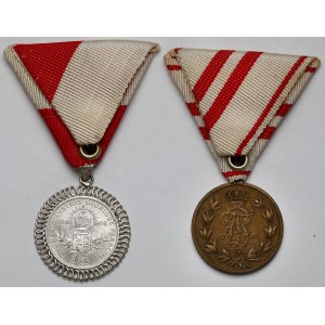 Austria i Niemcy, Medal 1905 i Korona 1908 w oprawie - zestaw (2szt)