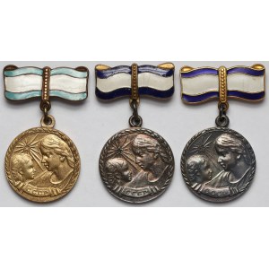 Rosja / ZSRR, Medal Macierzyństwa kl.I-II - zestaw (3szt)