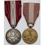 II RP, Medal za Długoletnią Służbę - Brązowy (X) i Srebrny (XX) - zestaw (2szt)