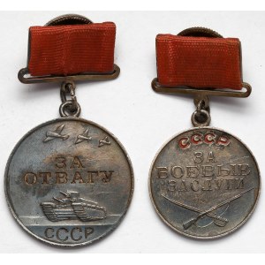 Rosja / ZSRR, Medal Za odwagę #3548914 i Za zasługi bojowe - zestaw (2szt)