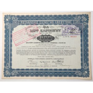 Poznań Credit Union, 4.5% Mortgage Bond, $500, 1935
