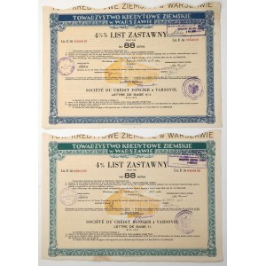 Warsaw Land Credit Society, Series 5 and 6 Mortgage Bonds, Lit. E - 88 zł (2 pieces)