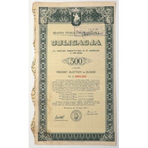 Warsaw, 6% Investment-Grade Bond, 500 zł Bond, 1935