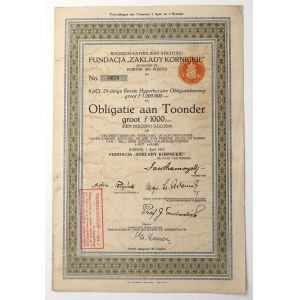 Zakłady Kórnickie Foundation, 1,000-gulden bond, 1929