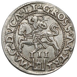 Sigismund II Augustus, Vilnius Tri-coin, 1562 — Large Pogoń — L / LI