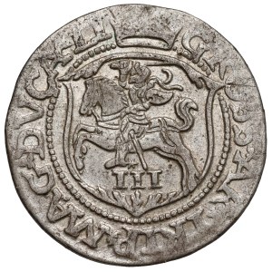 Sigismund II Augustus, Vilnius Tri-coin, 1562 – Pogoń on the Shield – L / LI