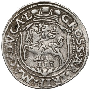 Zygmunt II August, Trojak Wilno 1563 - prążkowany - L / L