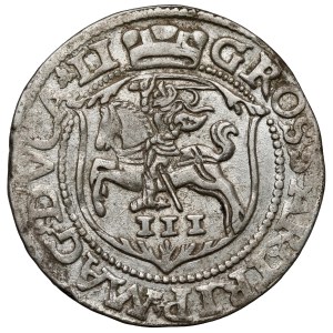Sigismund II Augustus, Vilnius Trojak, 1563—ribbed—L / LI