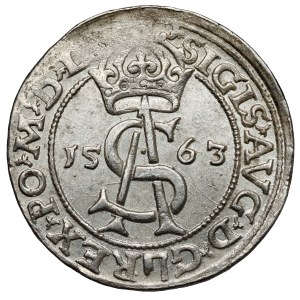Sigismund II Augustus, Vilnius Tri-coin, 1563—from D*G—beautiful