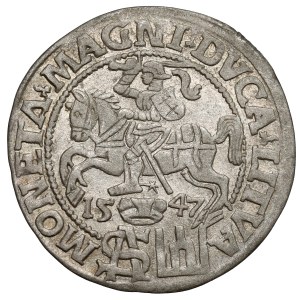 Sigismund II Augustus, Polish foot grosz, 1547, Vilnius—late