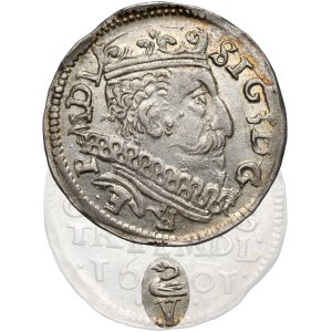 Sigismund III Vasa, Vilnius Tri-coin, 1601 – Swan over the V – BEAUTIFUL