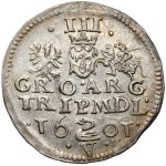 Sigismund III Vasa, Vilnius Tri-coin, 1601 – Swan over the V – BEAUTIFUL
