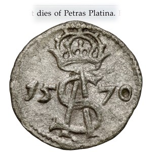 Sigismund II Augustus, Vilnius 1570 2-denar coin - PLATINUM - very rare