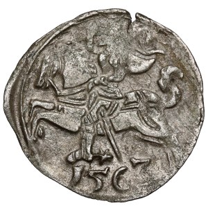 Sigismund II Augustus, Vilnius Denarius, 1563—late issue—rare