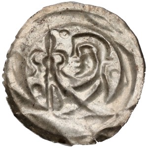 Leszek the White, Kraków bracteate—a half-length figure in a robe, holding a scepter