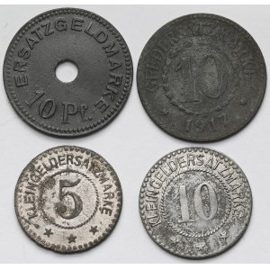 Obornik, Poznań, and Koźmin, 5–10 pfennigs, 1917–1918 — set (4 pieces)