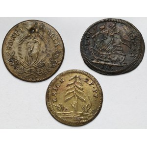 Europa, gettoni e contatore (Lauer Norimberga) - set (3 pezzi)
