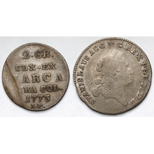 Poniatowski, demi-złotek de 1773 et złoty de 1766 - lot (2 pièces)