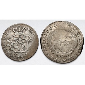 Poniatowski, demi-złotek de 1773 et złoty de 1766 - lot (2 pièces)