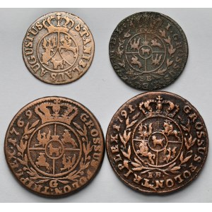 Poniatowski, 1, 3 i 6 groszy 1769-1794 - zestaw (4szt)