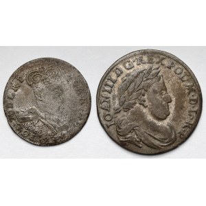 Jan III Sobieski, Trojak de Cracovie 1684 et Szóstak de Bydgoszcz 1678 – lot (2 pièces)