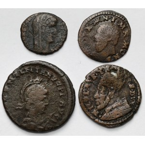 The Roman Empire and Italy, Bronze Coins - Set (4 pieces)