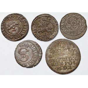Sigismund III Vasa, Szelągi and Grosz 1612–1626 – Set (5 pieces)