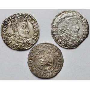 Sigismondo III Vasa, Grosz, Półtorak e Trojak 1597-1620 - set (3 pezzi)