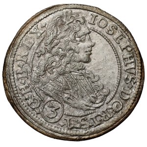 Silesia, Joseph I, 3 kreuzer, 1711 CB, Brzeg