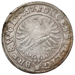 Śląsk, Trzej Bracia, 3 krajcary 1657, Brzeg