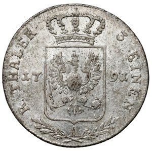 Prussia, Federico Guglielmo II, 1/3 di tallero 1791 A, Berlino