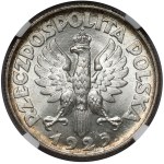 "Woman and Ears of Wheat" 2 zlote 1925 with a dot, London—beautiful