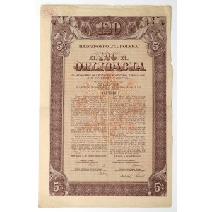 Prestito ferroviario convertibile al 5%, obbligazione da 120 zł, 1926