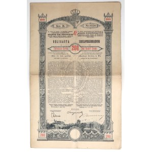 Królestwo Galicyi ... 4% Poż. Obligacja 1893 r. - 200 kr