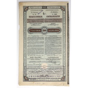 Kráľovská národná banka Galície..., komunálna obligácia, Em.4, 1 000 kr, 1911