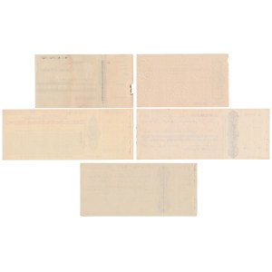 Checks—Bank Ziemiański, Powszechny Bank Związkowy, Państwowy Bank Rolny, and others—Set of 5