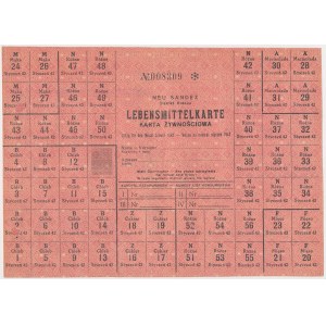 World War II, General Government — Complete Food Ration Card: January 1942, Nowy Sącz