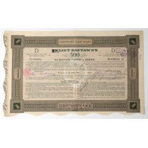 PBR, 7% mortgage bond for 500 zł—converted in 1933 to 5.5%—high numerator
