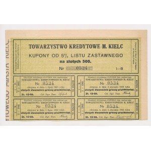 Úverová spoločnosť mesta Kielce, 8 % dlhopis, séria II, 500 zlotých, 1930