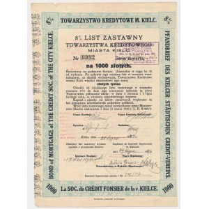 Kielce Credit Society, 8% Mortgage Bond, Series IV, 1,000 zł, 1944