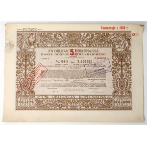 BGK, 7% na 5.5% Obligacja komunalna, Ser.II, 1.000 dolarów 1930