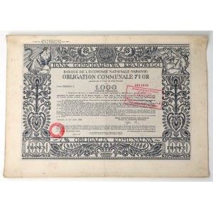 BGK, 7% Municipal Bond, Issue II, 1,000 francs, 1930