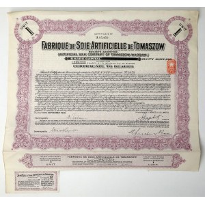 Fabryka Sztucznego Jedwabiu, Tomaszów 1 Unit 1929