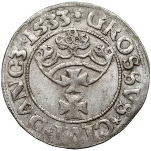 Sigismund I the Old, Gdańsk grosz, 1533—a very rare variant